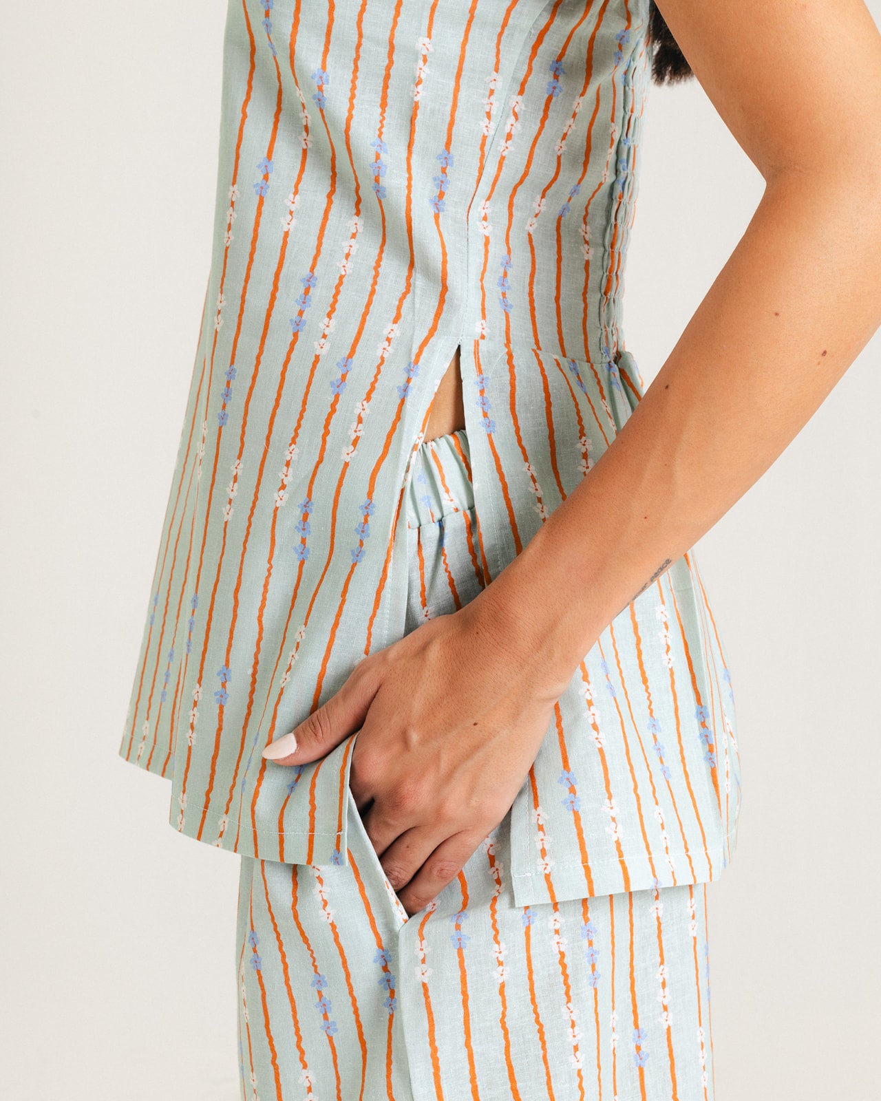 Flower Linen Top
