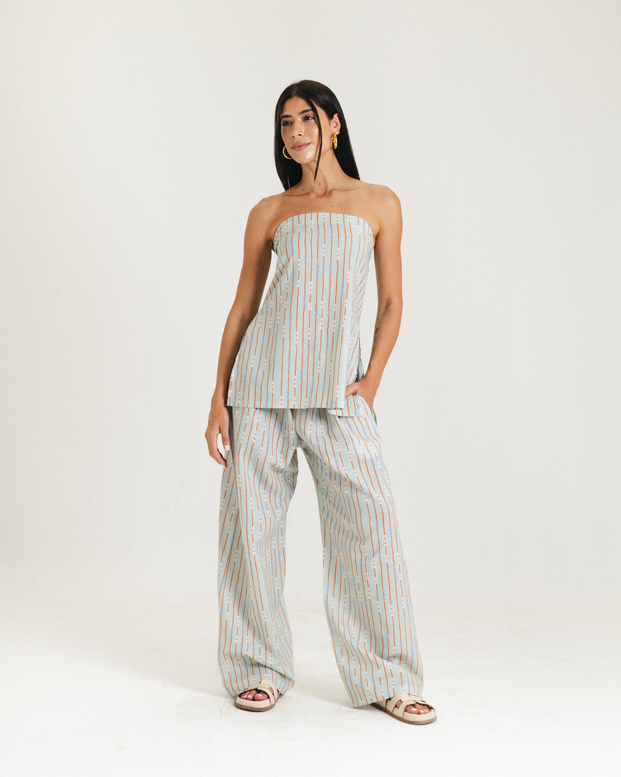 Flower Linen Pants