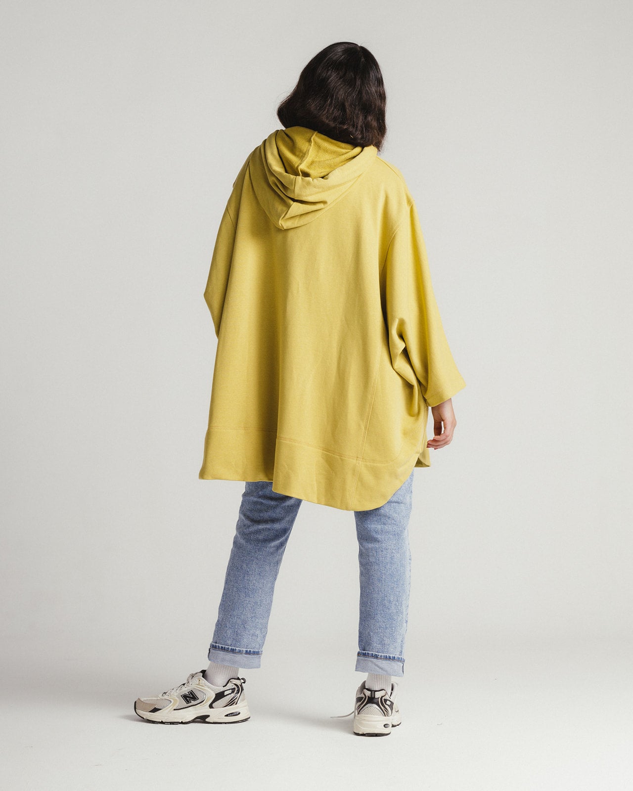 Handwoven Drawstring Hoodie in Apple Green