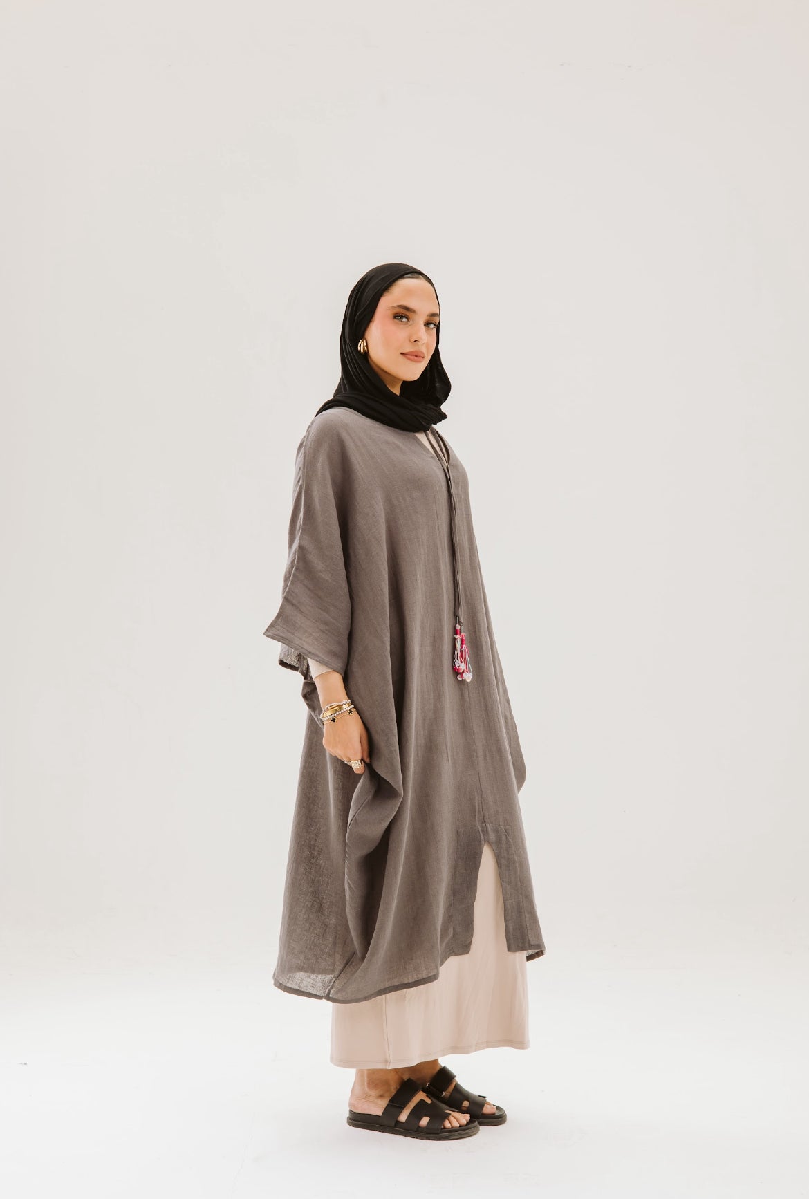 Ivory Dress in Grey