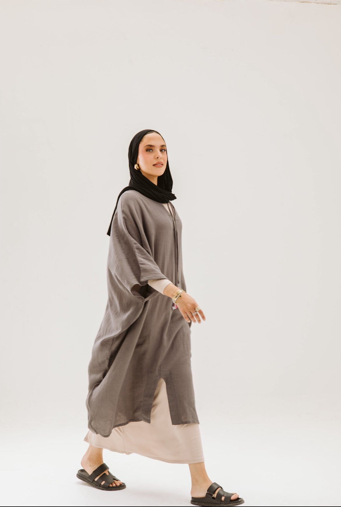 Ivory Dress in Grey