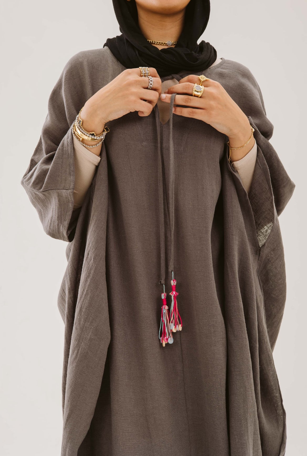 Ivory Dress in Grey