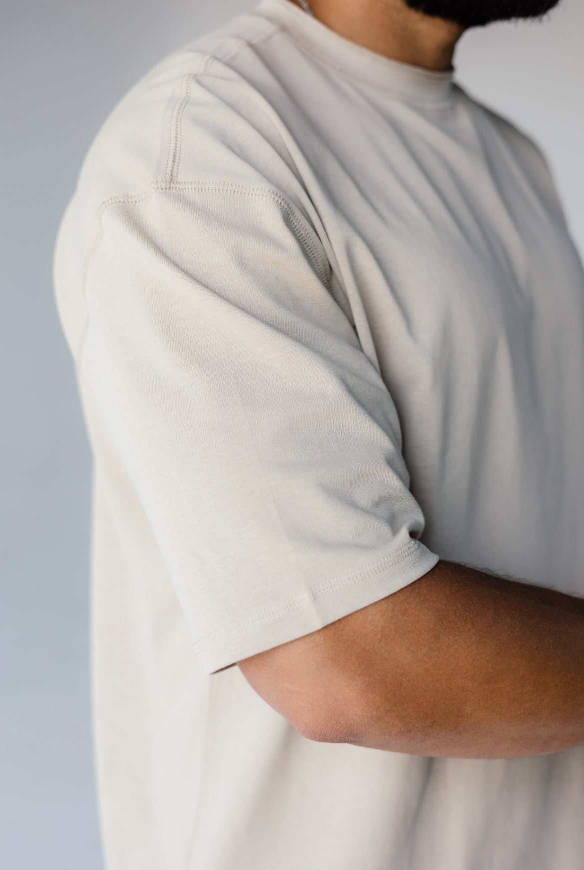 Double Collar T-shirt - Beige