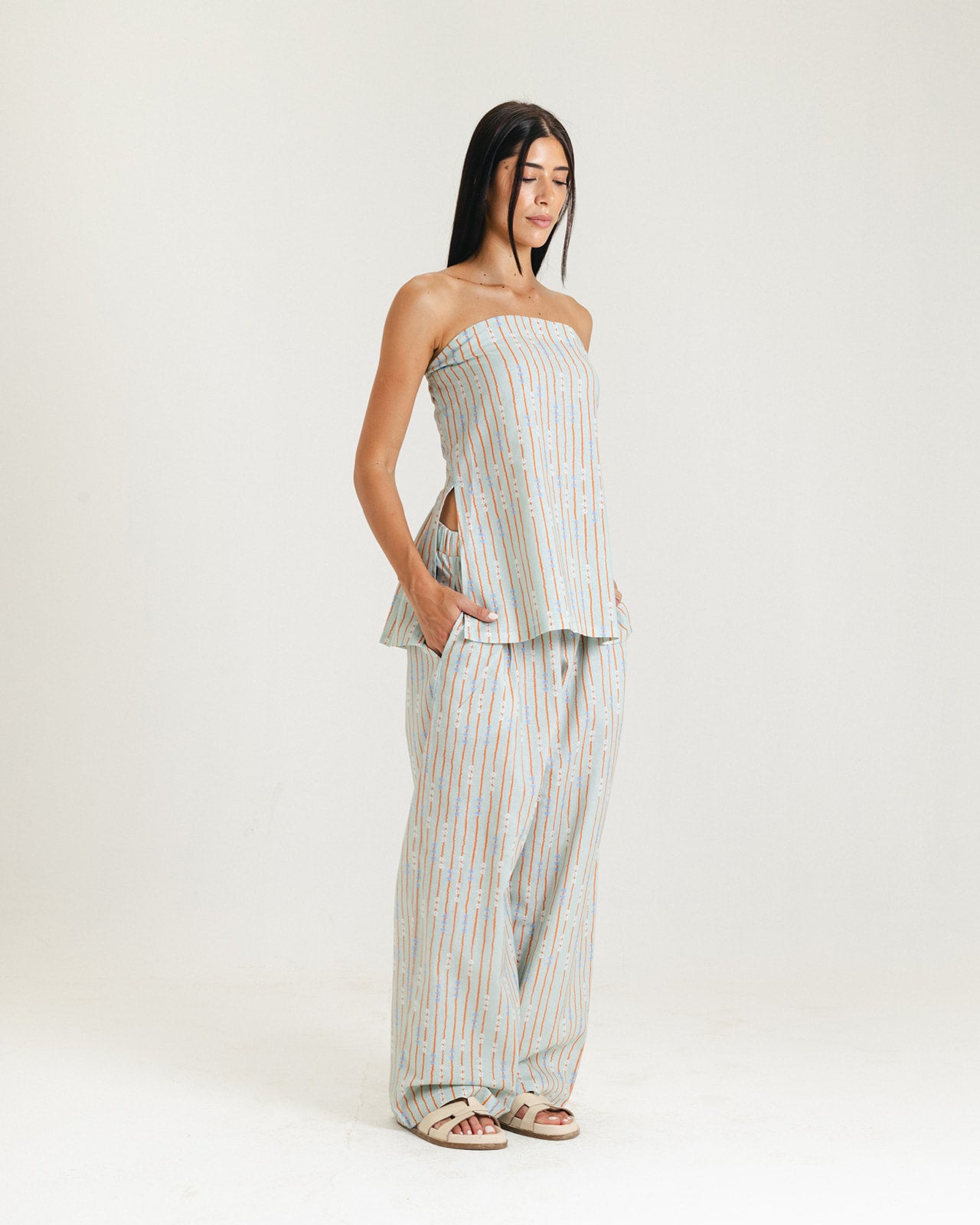 Flower Linen Pants