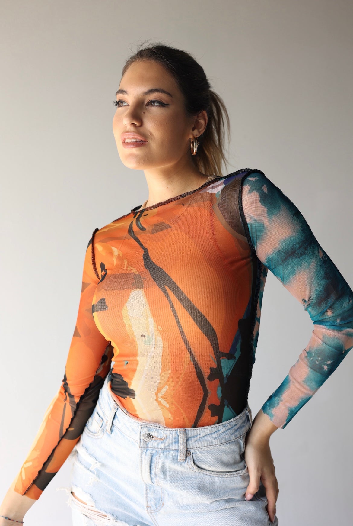 Mesh Turn Around Top