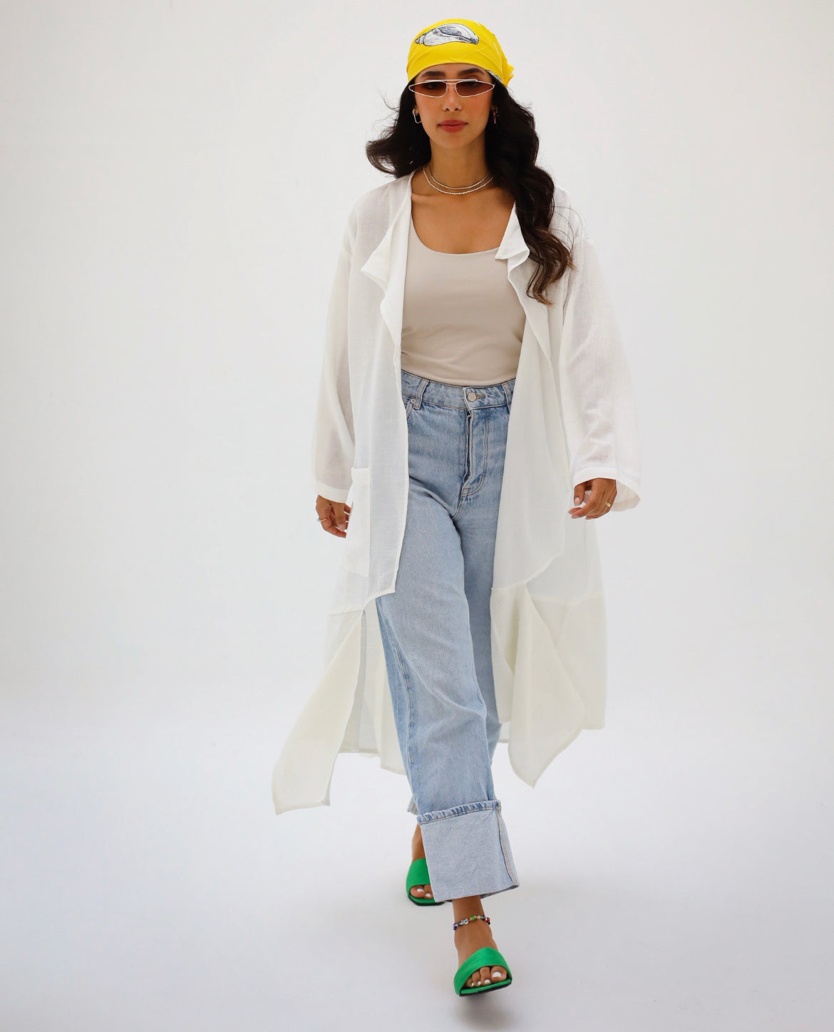 Breathe Linen Kimono - White