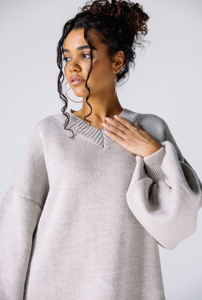 The Essential Pullover in Beige