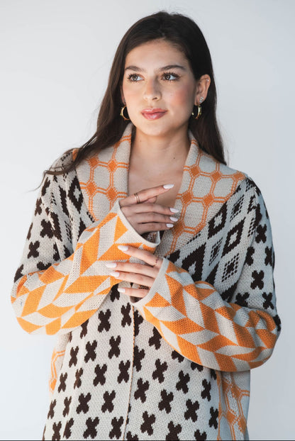 Boho Patchwork Knit Duster