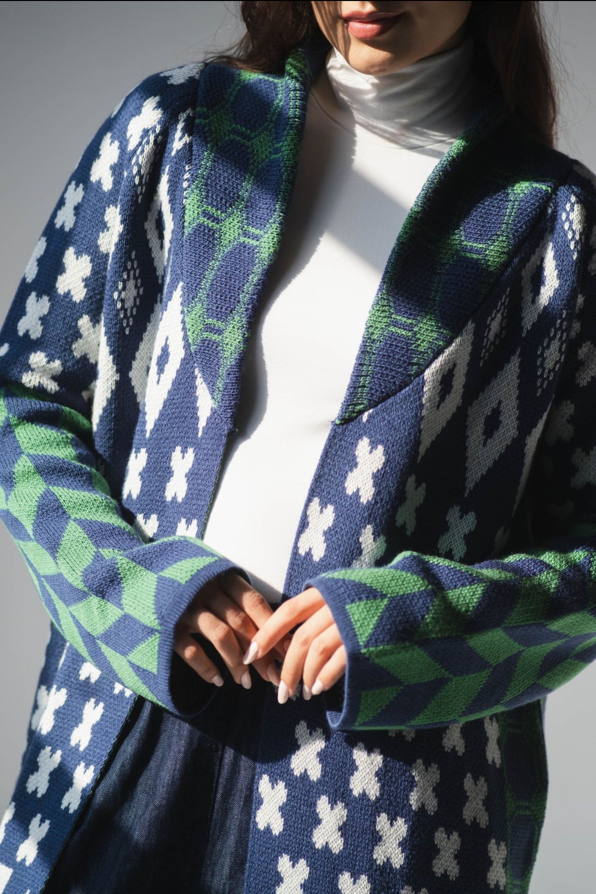 Boho Patchwork Knit Duster