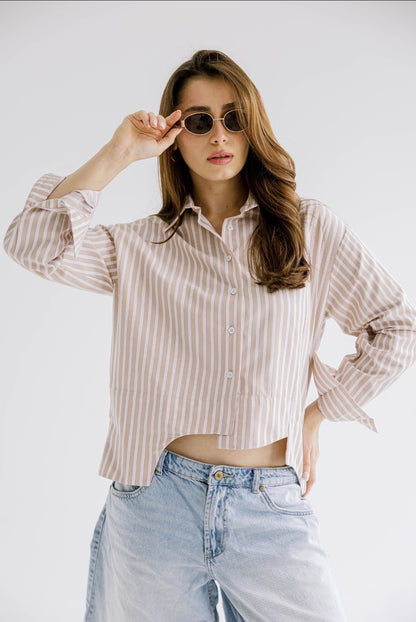 The Offset Shirt in Beige