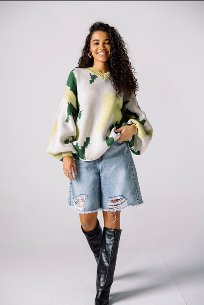 Pixel Theory Pullover in Green