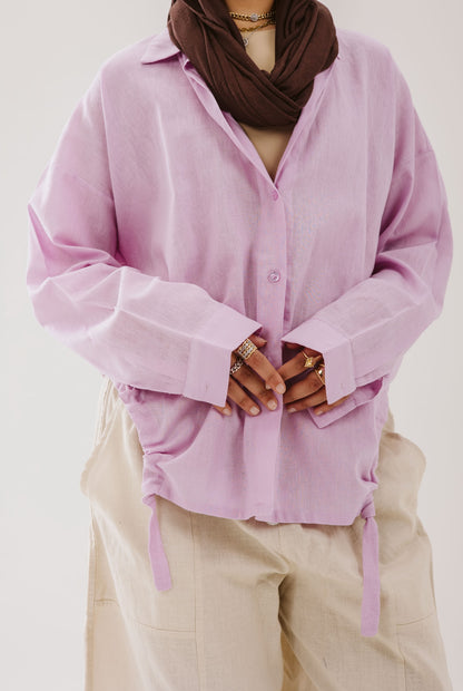 Drawstring Lilac Shirt