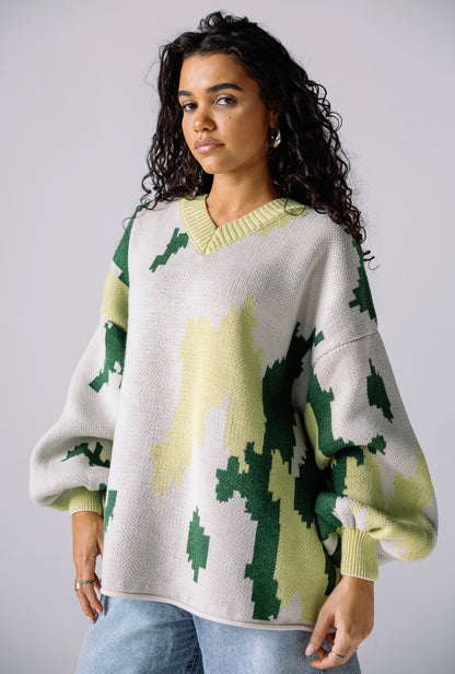 Pixel Theory Pullover in Green