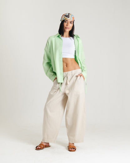 Drawstring Lemon Green Shirt