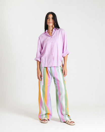 Drawstring Lilac Shirt