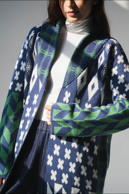 Boho Patchwork Knit Duster