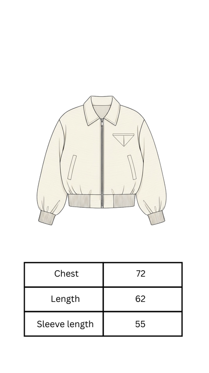 Ivory Edge Jacket in Beige x White