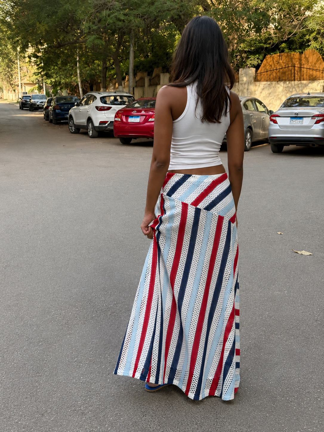 Harbor Striped Crochet Skirt