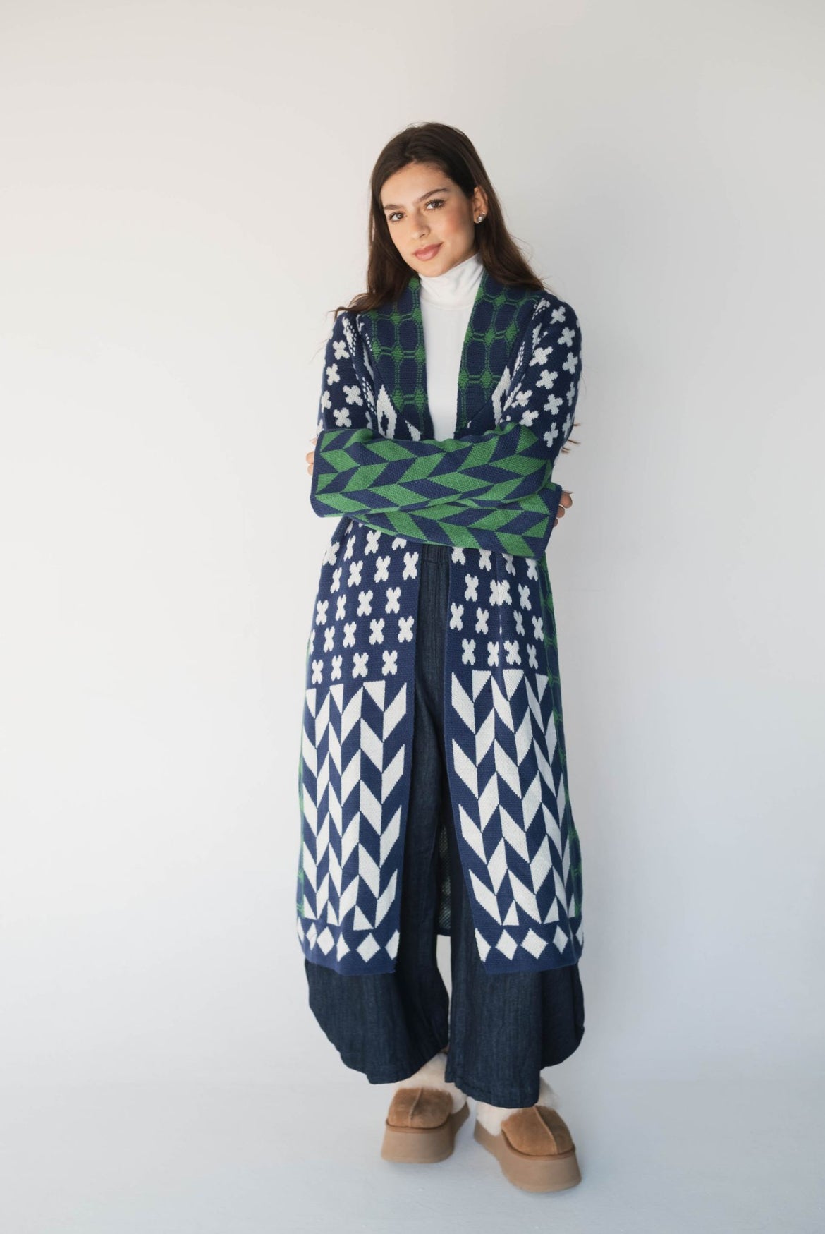 Boho Patchwork Knit Duster