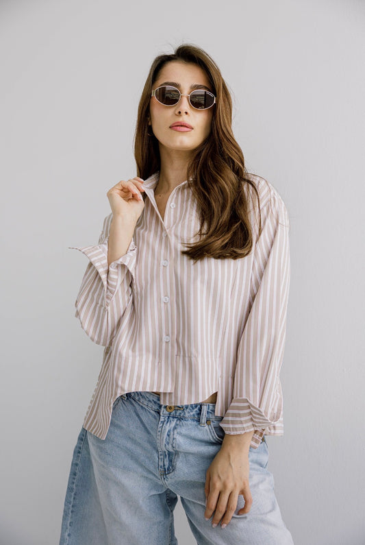 The Offset Shirt in Beige