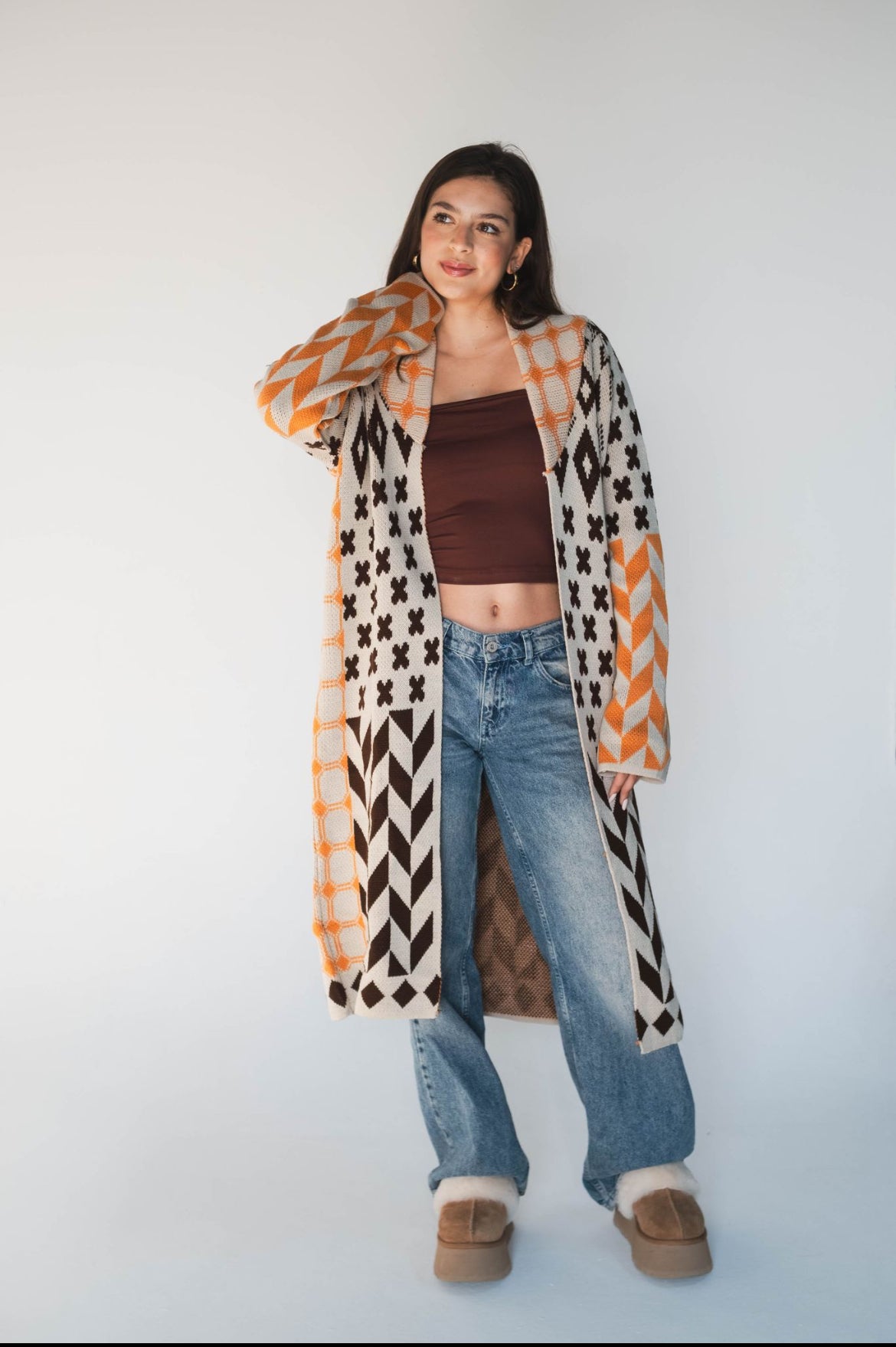 Boho Patchwork Knit Duster
