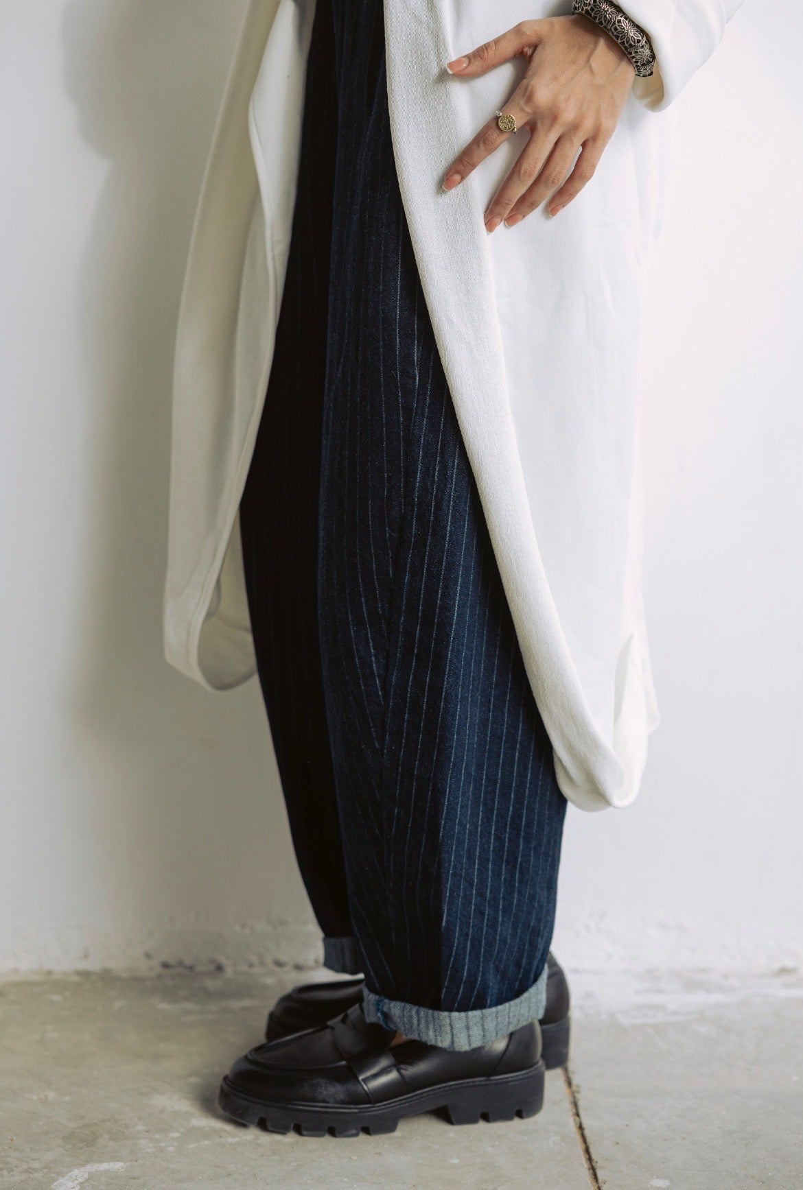 Melton Everyday Asymmetrical Cardigan in White