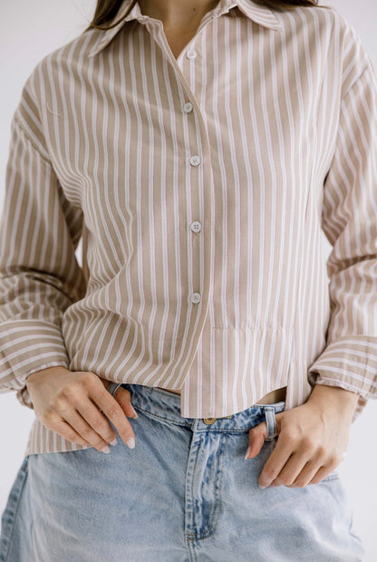 The Offset Shirt in Beige