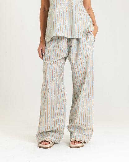 Flower Linen Pants