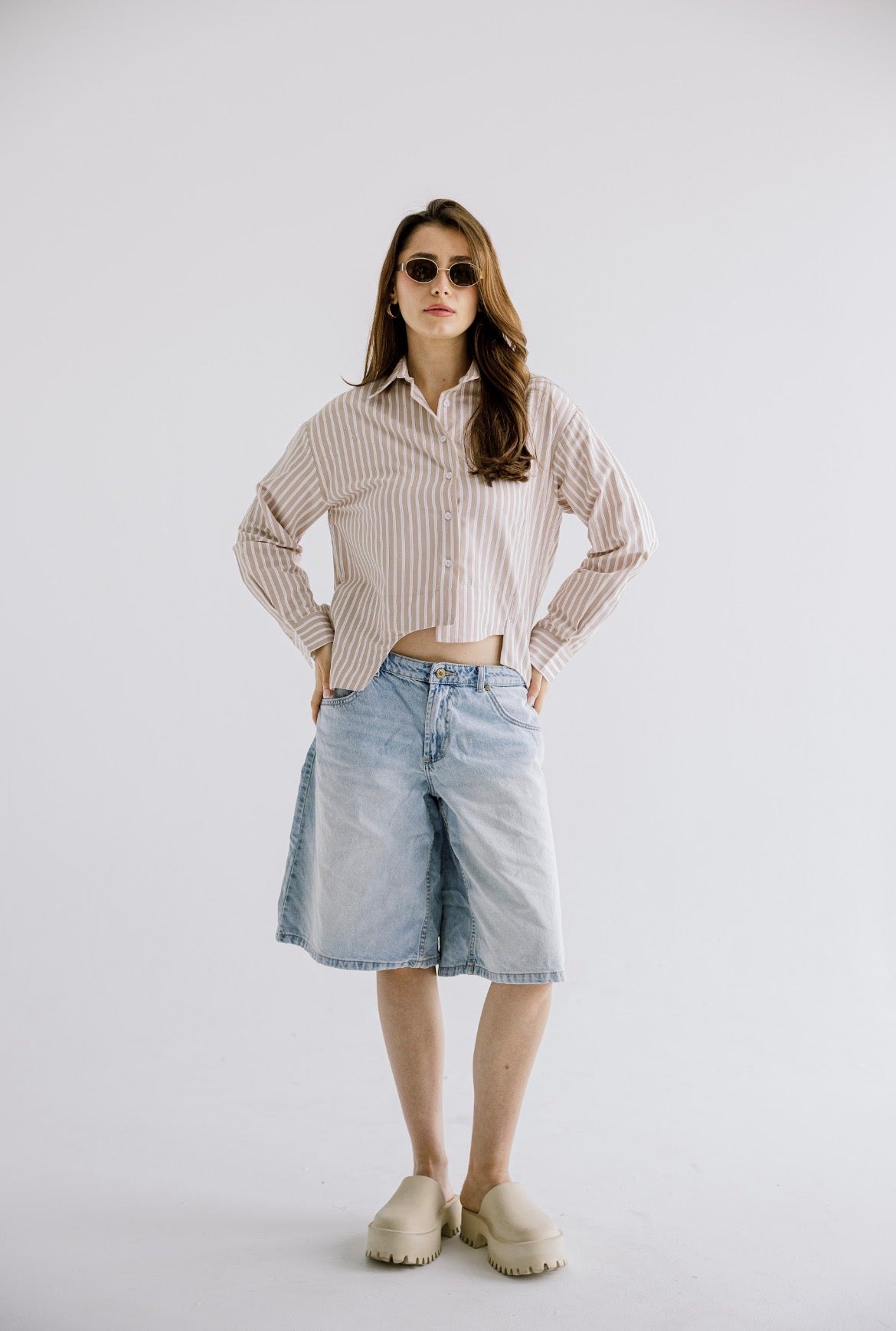 The Offset Shirt in Beige