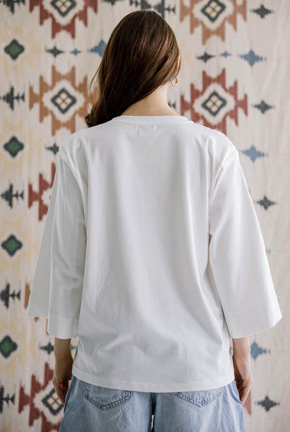 The Sketch Embroidered Tee in Offwhite