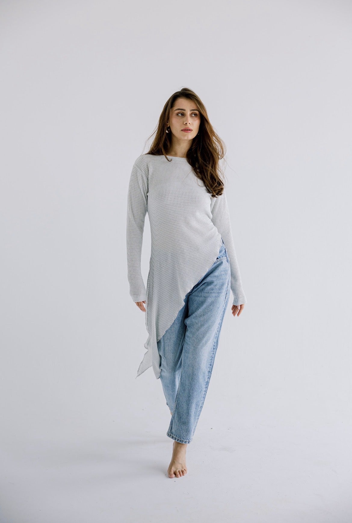 The Flow Top in Light Grey