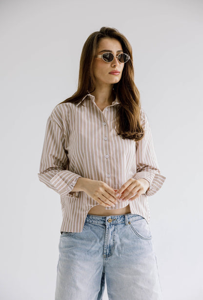 The Offset Shirt in Beige