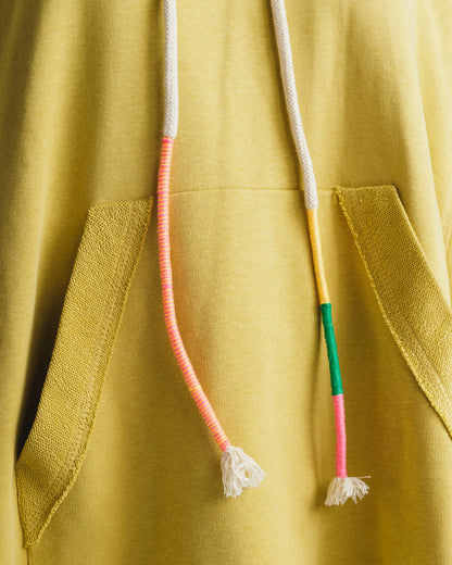 Handwoven Drawstring Hoodie in Apple Green