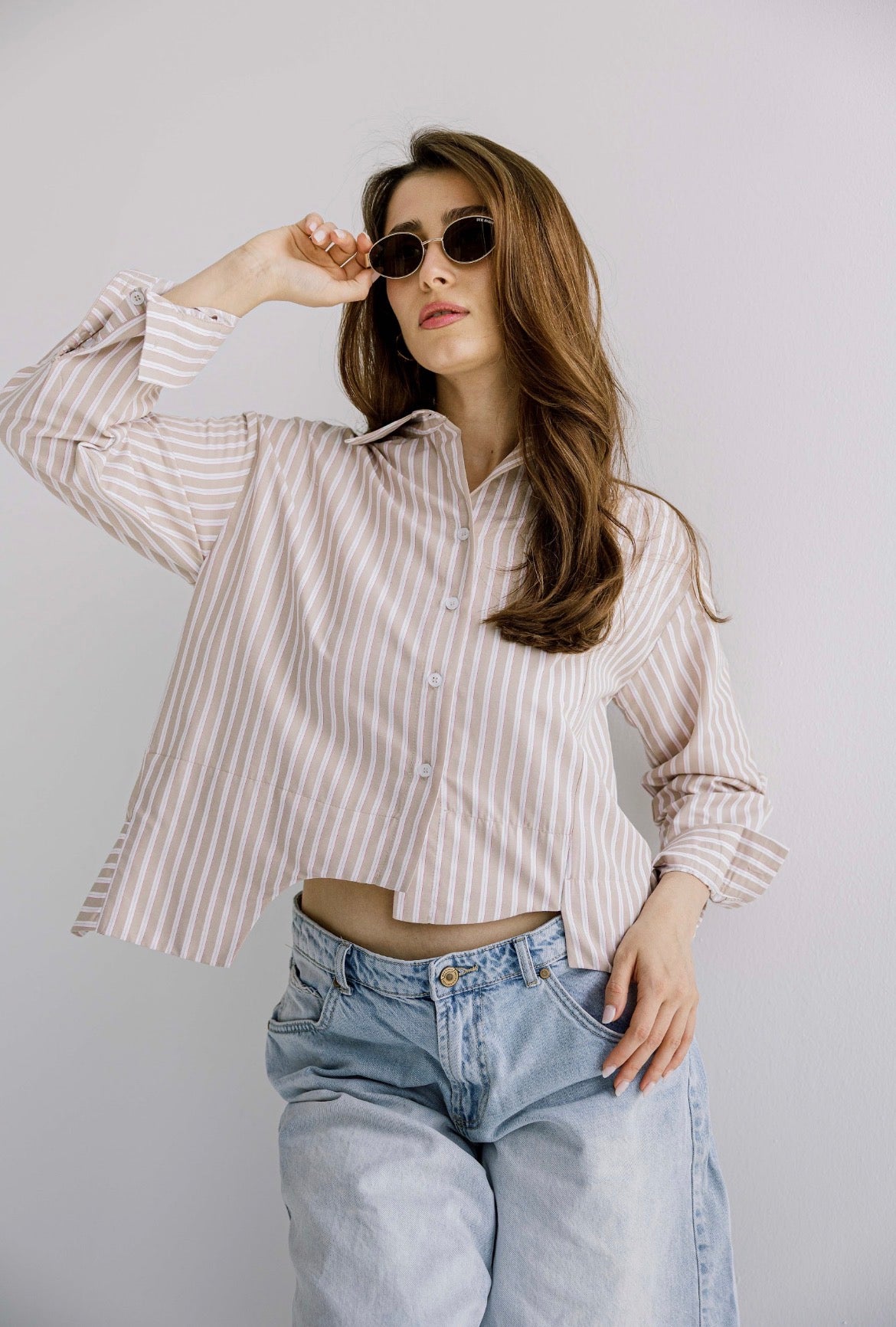 The Offset Shirt in Beige