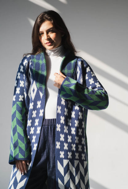 Boho Patchwork Knit Duster