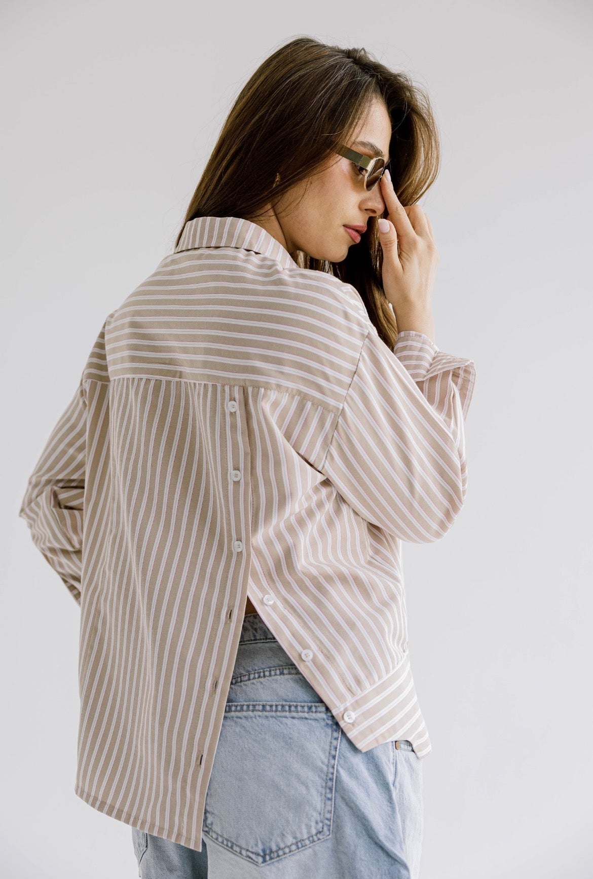 The Offset Shirt in Beige
