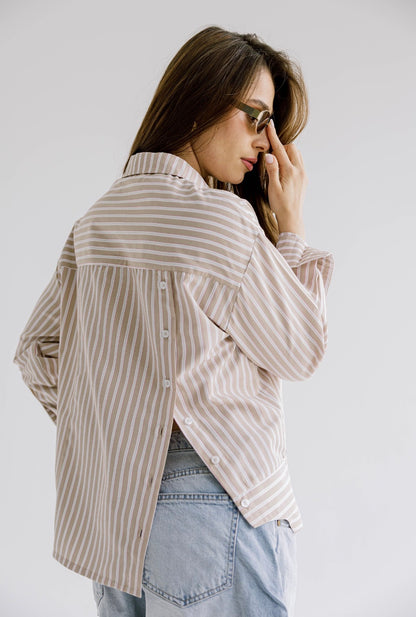 The Offset Shirt in Beige