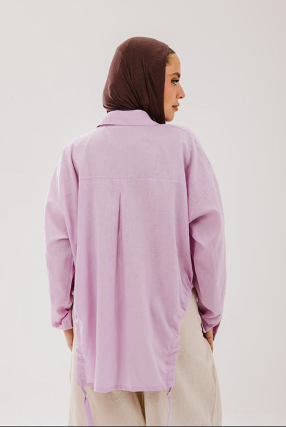 Drawstring Lilac Shirt