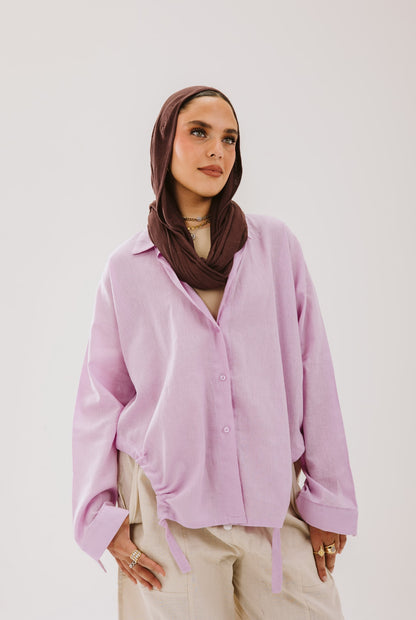 Drawstring Lilac Shirt