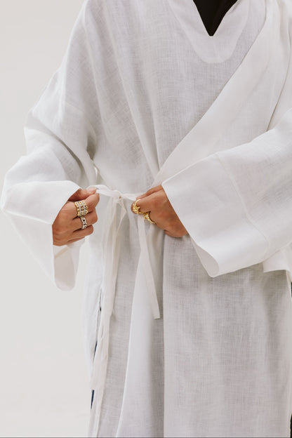 Asymmetrical Linen Shirt in White