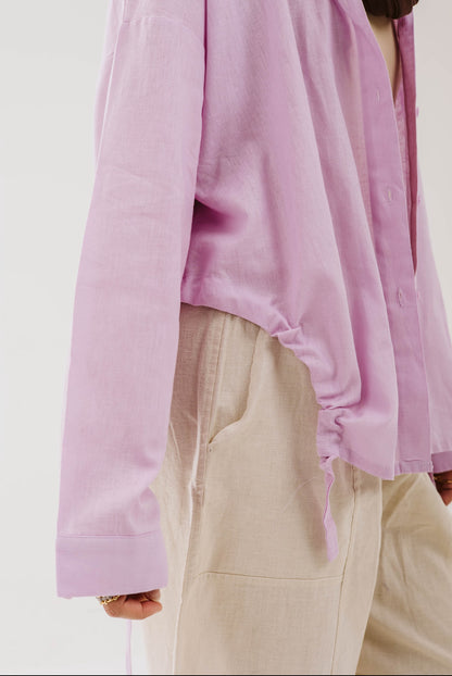 Drawstring Lilac Shirt