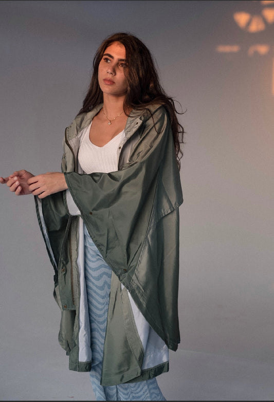 Dark olive gradient cape