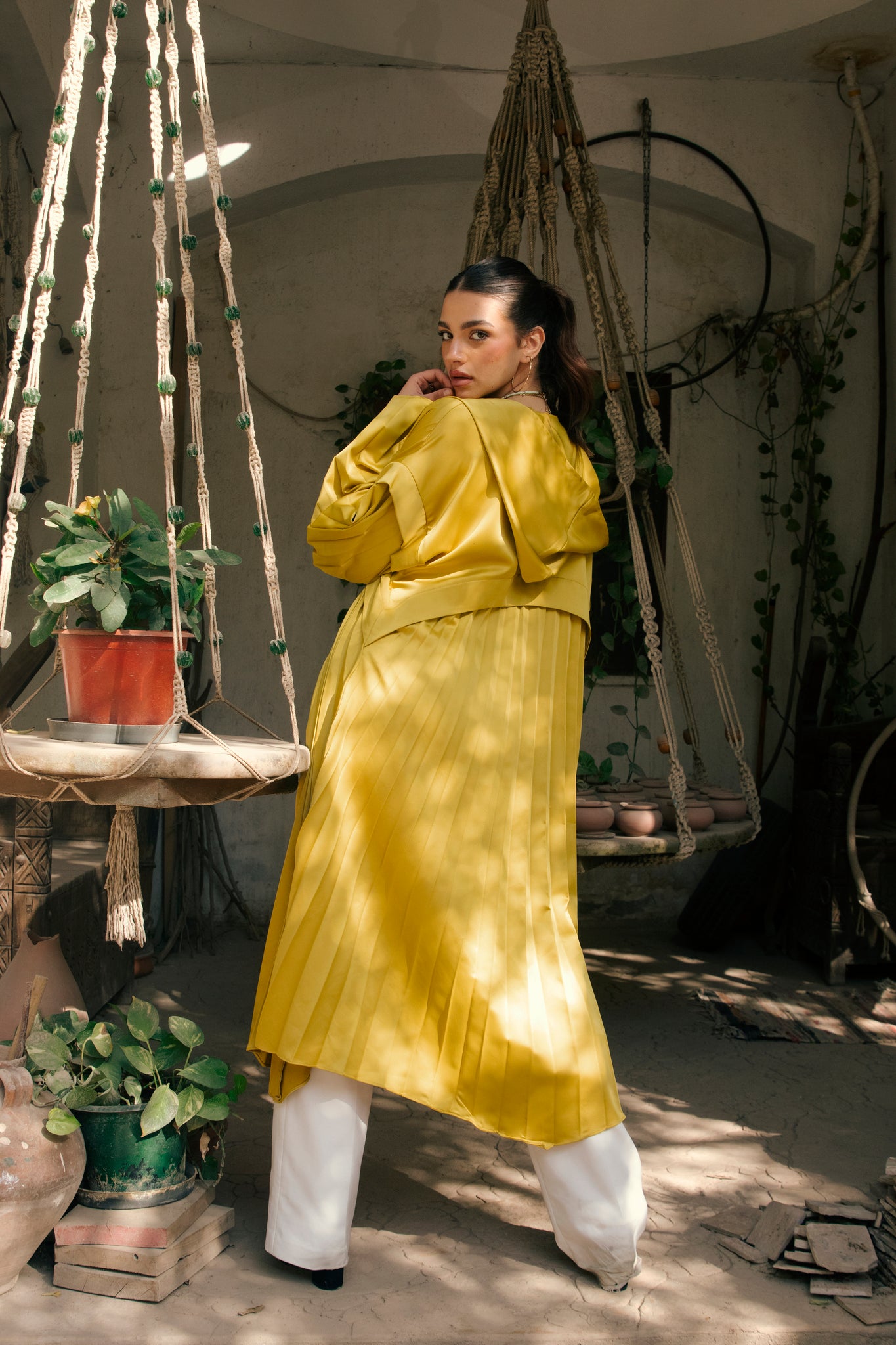 The Ingrained Kimono in Mustard